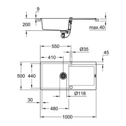 Кухонная мойка Grohe K500 31645 (серый)