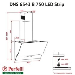 Вытяжка Perfelli DNS 6343 B 750 BL LED Strip