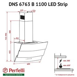 Вытяжка Perfelli DNS 6763 B 1100 WH LED Strip