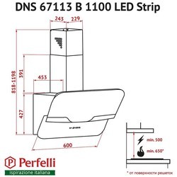 Вытяжка Perfelli DNS 67113 B 1100 BL LED Strip
