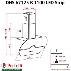 Вытяжка Perfelli DNS 67123 B 1100 BL LED Strip