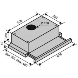 Вытяжка VENTOLUX Garda 60 BK 1300 SMD LED