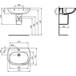 Умывальник Ideal Standard Tesi T3515