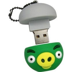 USB Flash (флешка) Uniq Angry Birds Bad Piggies in a Gray Helmet 4Gb