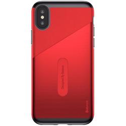 Чехол BASEUS Card Pocket Case for iPhone X/Xs (красный)
