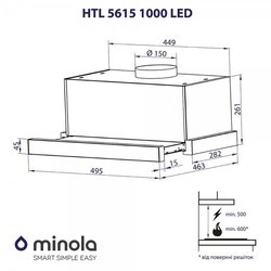 Вытяжка Minola HTL 5615 I 1000 LED