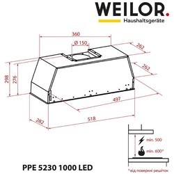 Вытяжка Weilor PPE 5230 SS 1000 LED