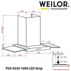 Вытяжка Weilor PGS 9230 IG 1000 LED Strip