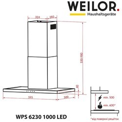 Вытяжка Weilor WPS 6230 BL 1000 LED