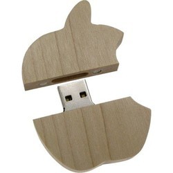 USB Flash (флешка) Uniq Wooden Apple 3.0 64Gb