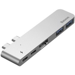 Картридер/USB-хаб BASEUS Thunderbolt C+ Dual Type-C to USB3.0/HDMI/Type-C