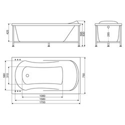 Ванна BelBagno BB103 170x75