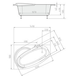 Ванны Polysan Naos 150x100