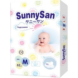 Подгузники SunnySan Diapers M / 62 pcs