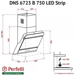 Вытяжка Perfelli DNS 6723 B 1100 BL LED Strip