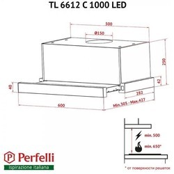 Вытяжка Perfelli TL 6612 C IV 1000 LED