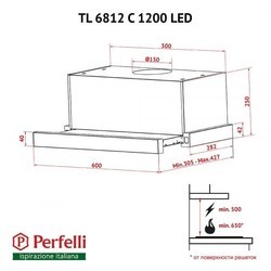 Вытяжка Perfelli TL 6812 C WH 1200 LED