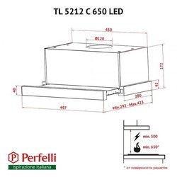 Вытяжка Perfelli TL 5212 C S/I 650 LED