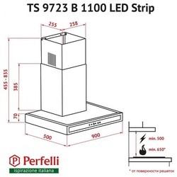 Вытяжка Perfelli TS 9723 B 1100 BL LED Strip