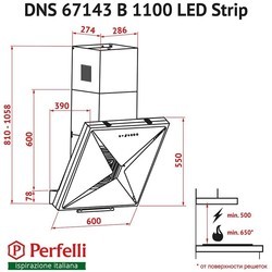 Вытяжка Perfelli DNS 67143 B 1100 BL LED Strip