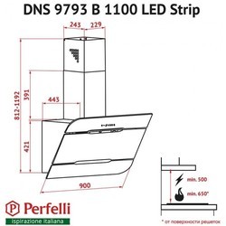 Вытяжка Perfelli DNS 9793 B 1100 BL LED Strip