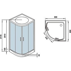 Душевая кабина WeltWasser WW500 Werra 803 80x80