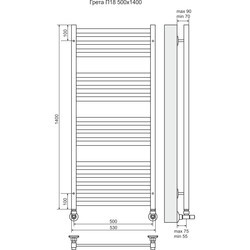 Полотенцесушитель Terminus Greta 500x1400