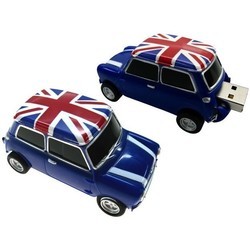 USB Flash (флешка) Uniq Car Mini Cooper Flag of Great Britain 3.0 128Gb