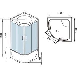 Душевая кабина WeltWasser WW500 Emmer 11055 110x110