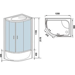 Душевая кабина WeltWasser WW500 Halle 1203 R 120x90