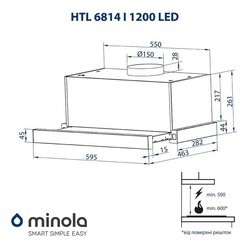 Вытяжка Minola HTL 6814 BL 1200 LED