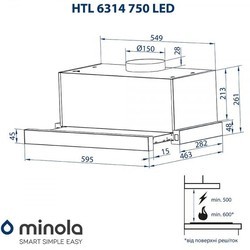 Вытяжка Minola HTL 6314 I 750 LED