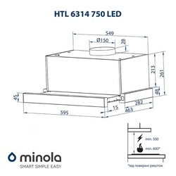 Вытяжка Minola HTL 6314 BL 750 LED