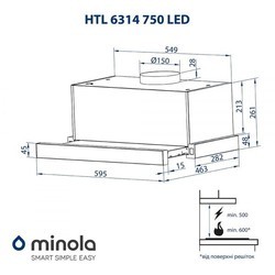 Вытяжка Minola HTL 6314 WH 750 LED