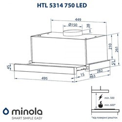 Вытяжка Minola HTL 5314 WH 750 LED
