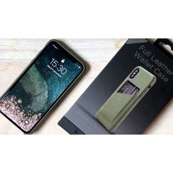 Чехол Mujjo Full Leather Wallet Case for iPhone X/Xs (черный)