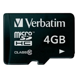 Карта памяти Verbatim microSDHC Class 10 4Gb