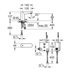 Смеситель Grohe Euroeco Cosmopolitan E 36384