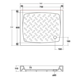 Душевой поддон Olympia Comino 100x70 COM8701001