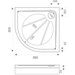 Душевой поддон Good Door Eclipse 80x80