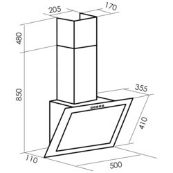 Вытяжка MBS Galtonia 150 Glass (белый)