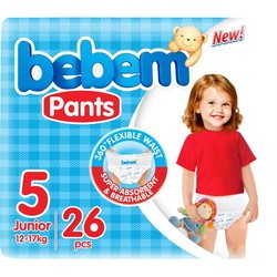 Подгузники Bebem Pants 5 / 26 pcs