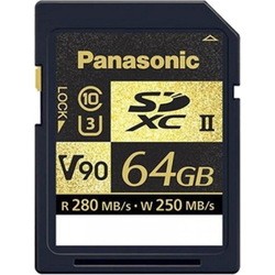 Карта памяти Panasonic SDXC Class 10 UHS-II U3 V90 64Gb