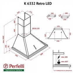 Вытяжка Perfelli K 6332 BL Retro LED