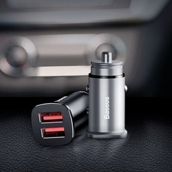 Зарядное устройство BASEUS Square Metal 30W Dual Quick Car Charger