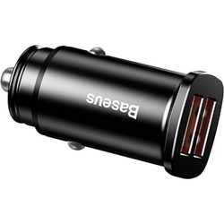 Зарядное устройство BASEUS Square Metal 30W Dual Quick Car Charger