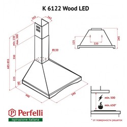 Вытяжка Perfelli K 6122 BL Wood LED