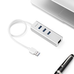 Картридер/USB-хаб ANKER Aluminum 3-Port USB 3.0 with Ethernet Hub