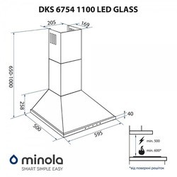 Вытяжка Minola DKS 6754 BL 1100 LED
