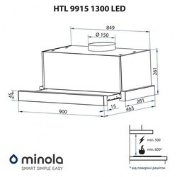 Вытяжка Minola HTL 9915 I 1300 LED